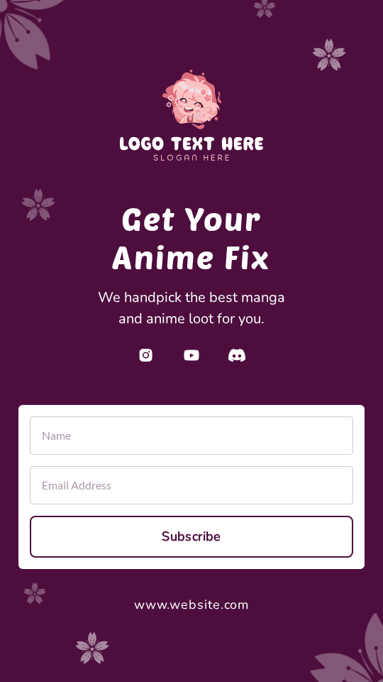 Anime Newsletter Subscription Link in Bio Preview