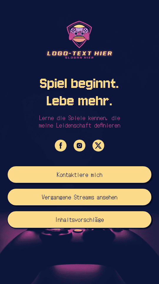 Videospiel-Streamer Link in Bio