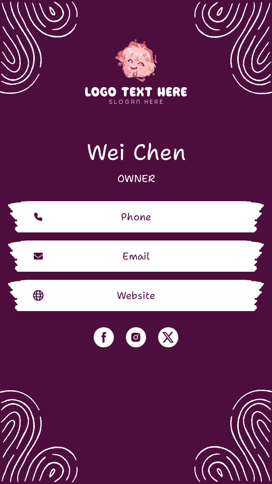 Anime Merch Owner Digital Business Card Preview