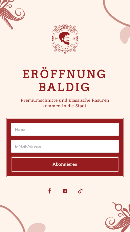 Herrenfriseursalon Eröffnung Website