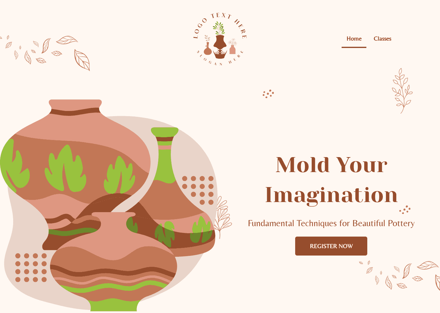 Pottery Art Registration Website Preview