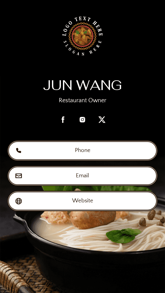 Vietnamese Restaurant Owner Digital Business Card