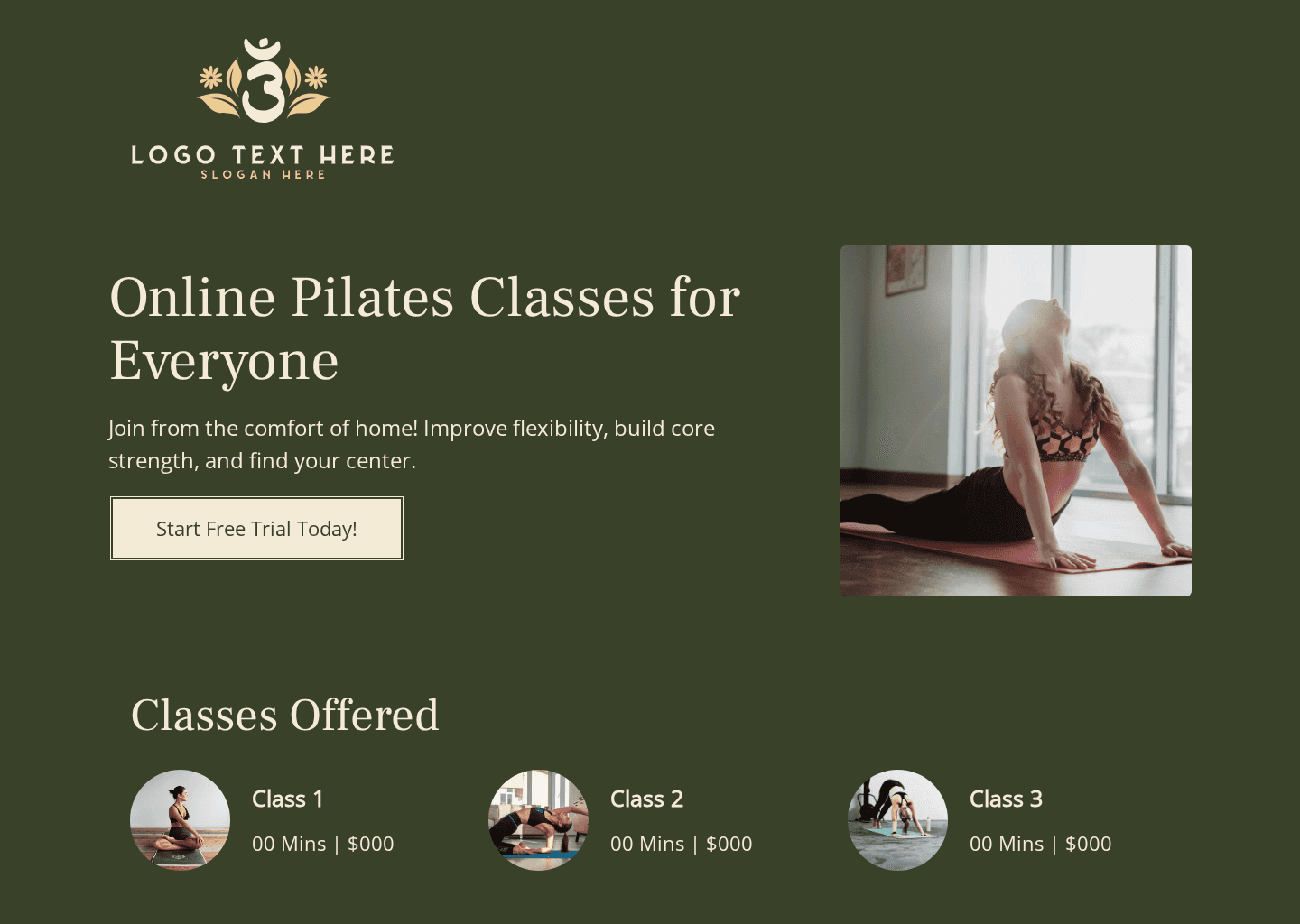 Online Pilates Website Preview