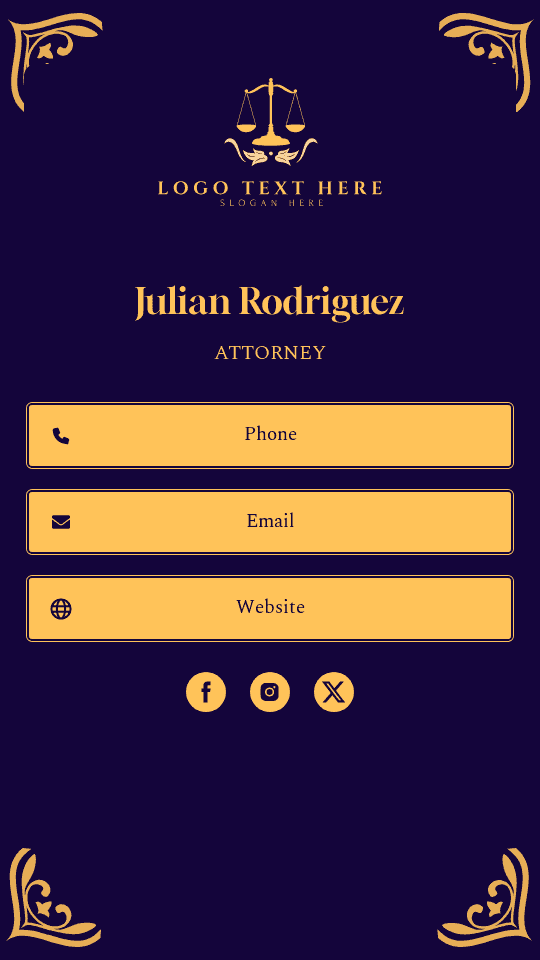 Notary Firm Attorney Digital Business Card Preview