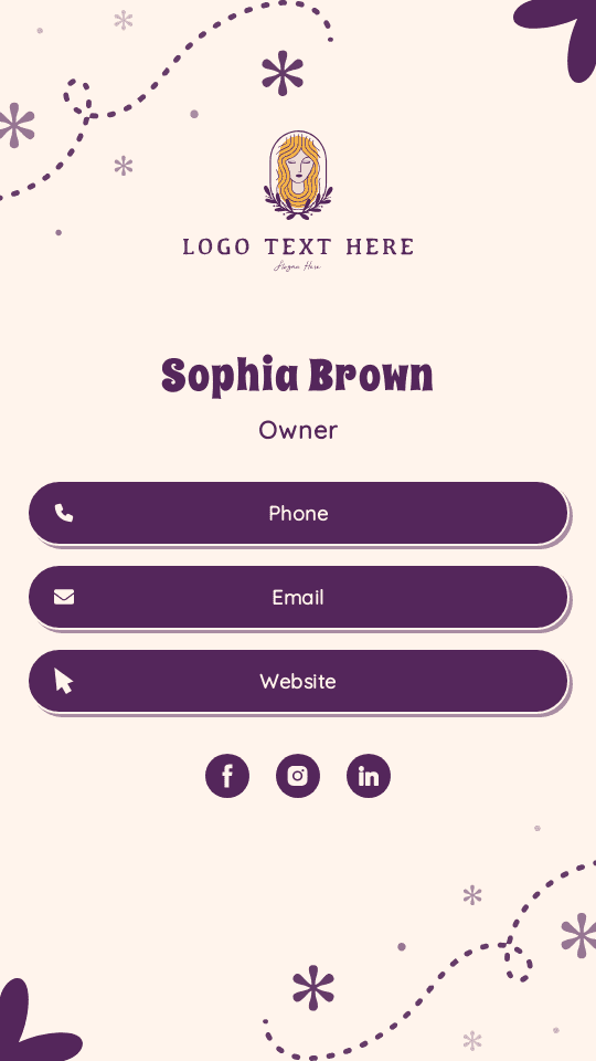 Generic Quirky Owner Digital Business Card Preview