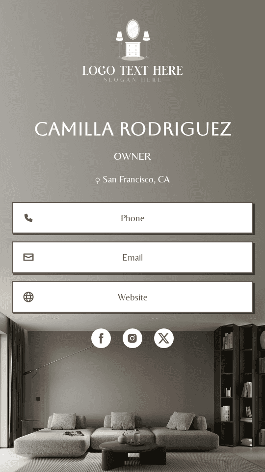 Furniture Showroom Owner Digital Business Card