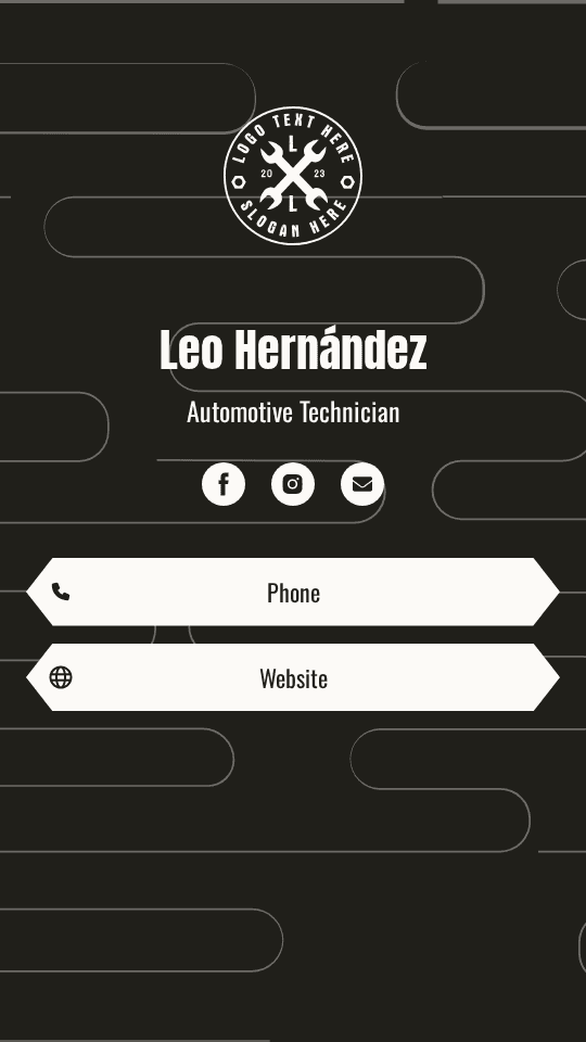 Automotive Technician Digital Business Card Preview