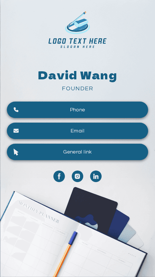 Office Supplies Founder Digital Business Card Preview