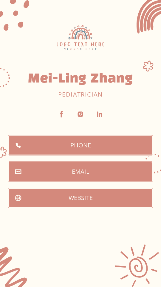 Medical Health Pediatrician Digital Business Card