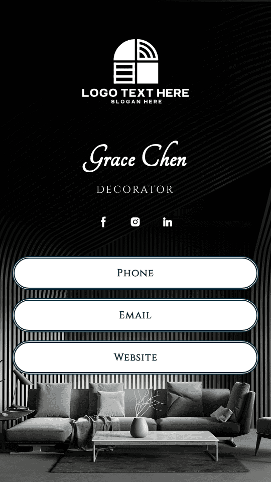 Interior Design Decorator Digital Business Card