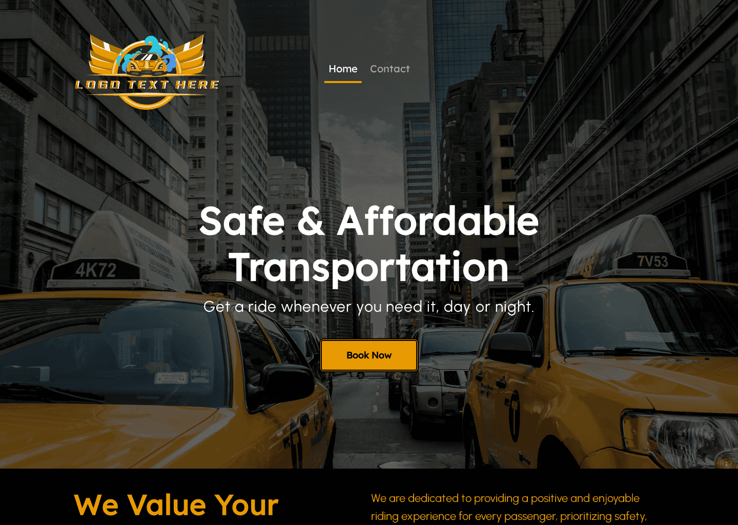 Taxi Ride Service Website Preview