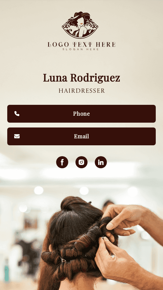 Expert Hairdresser Digital Business Card Preview