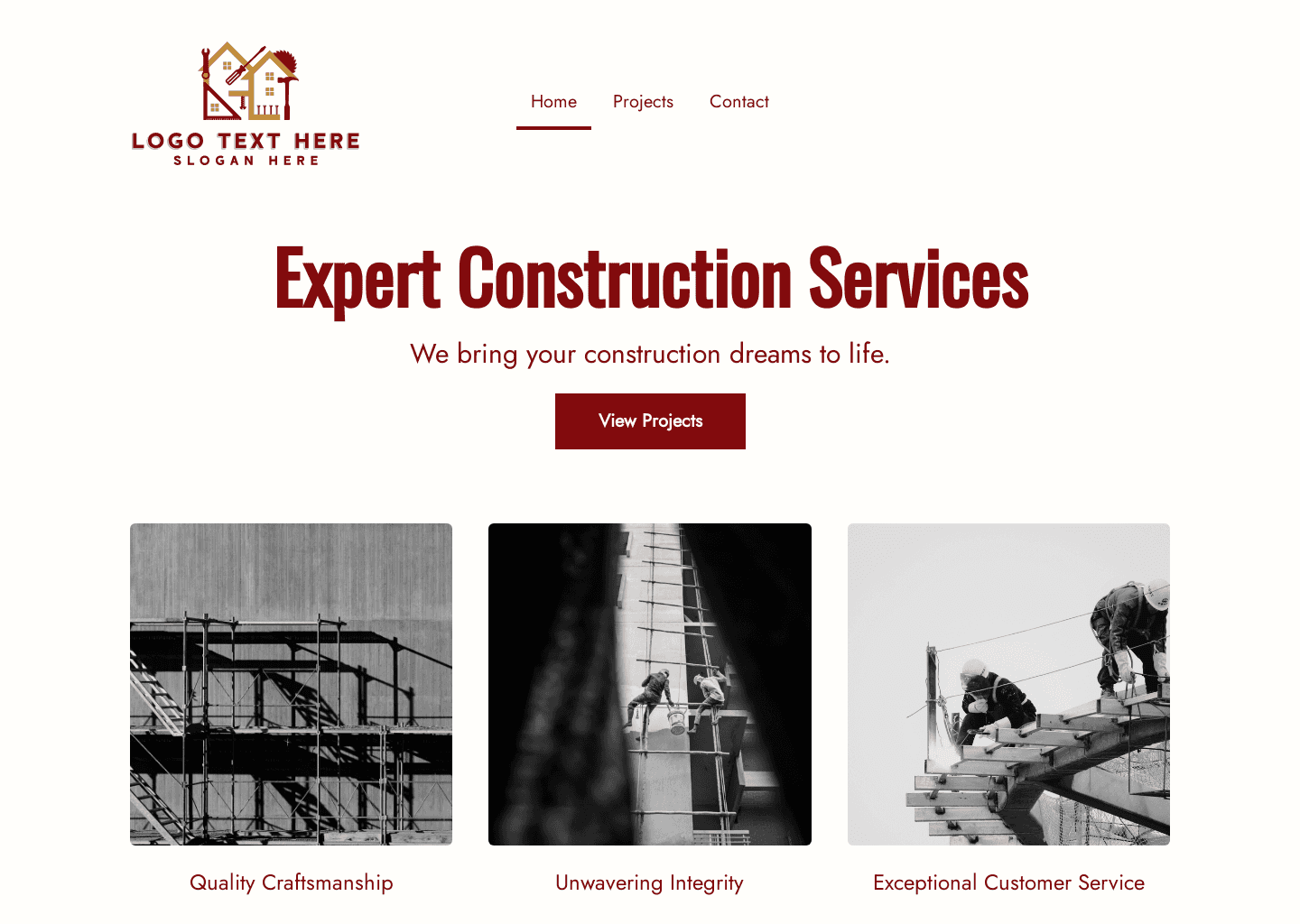 Expert Building Solutions Website Template Design