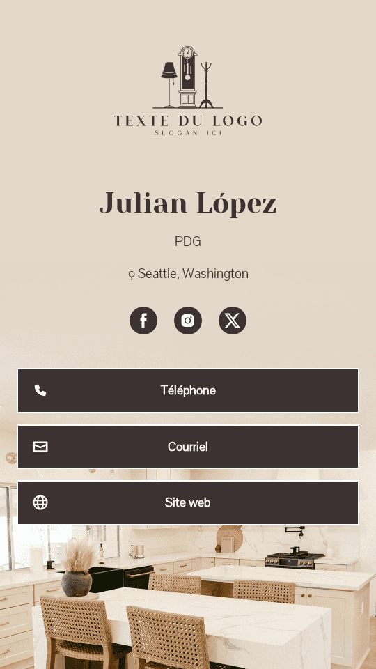 PDG de magasin de meubles Digital Business Card