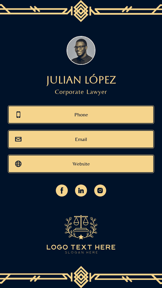 Corporate Lawyer Digital Business Card Preview