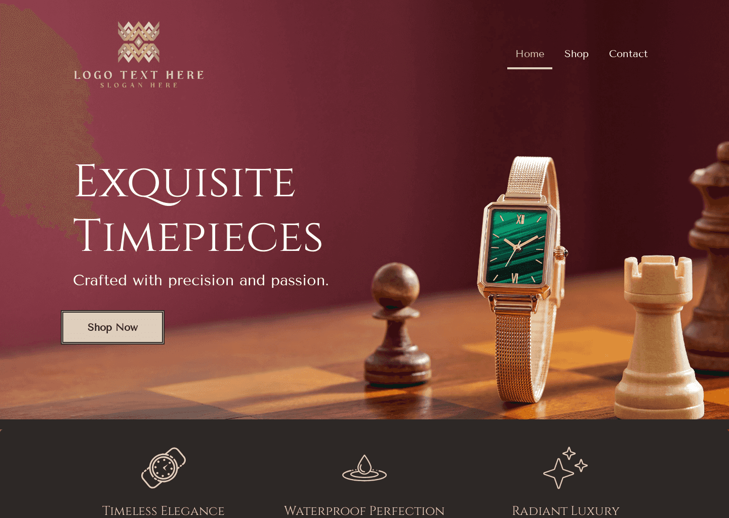 Ladies Luxury Watch Website Preview