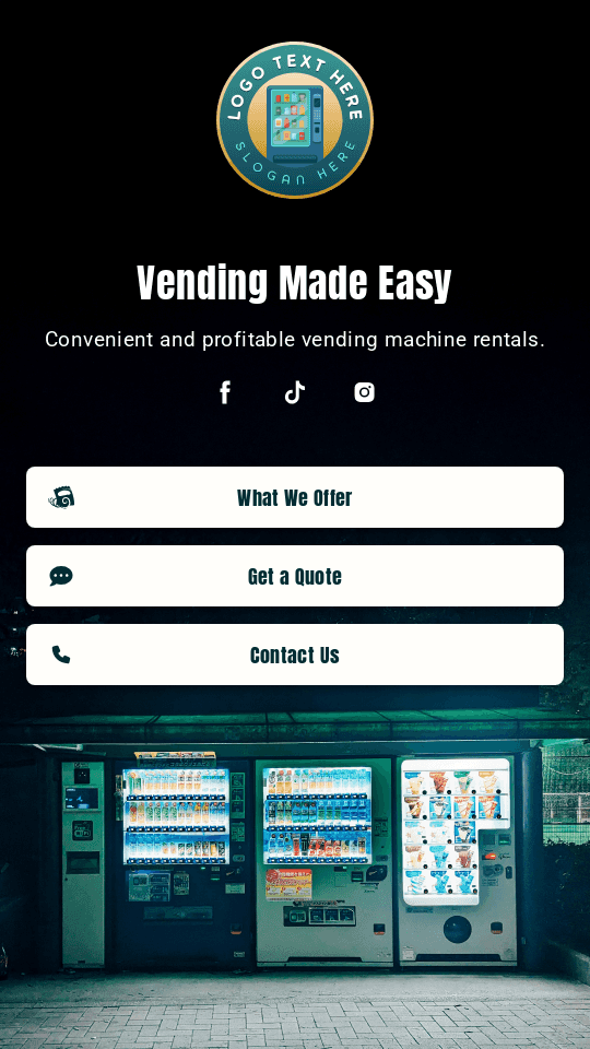 Vending Machine Rental Link in Bio Preview
