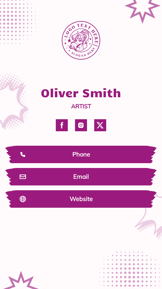 Manga Anime Artist Digital Business Card