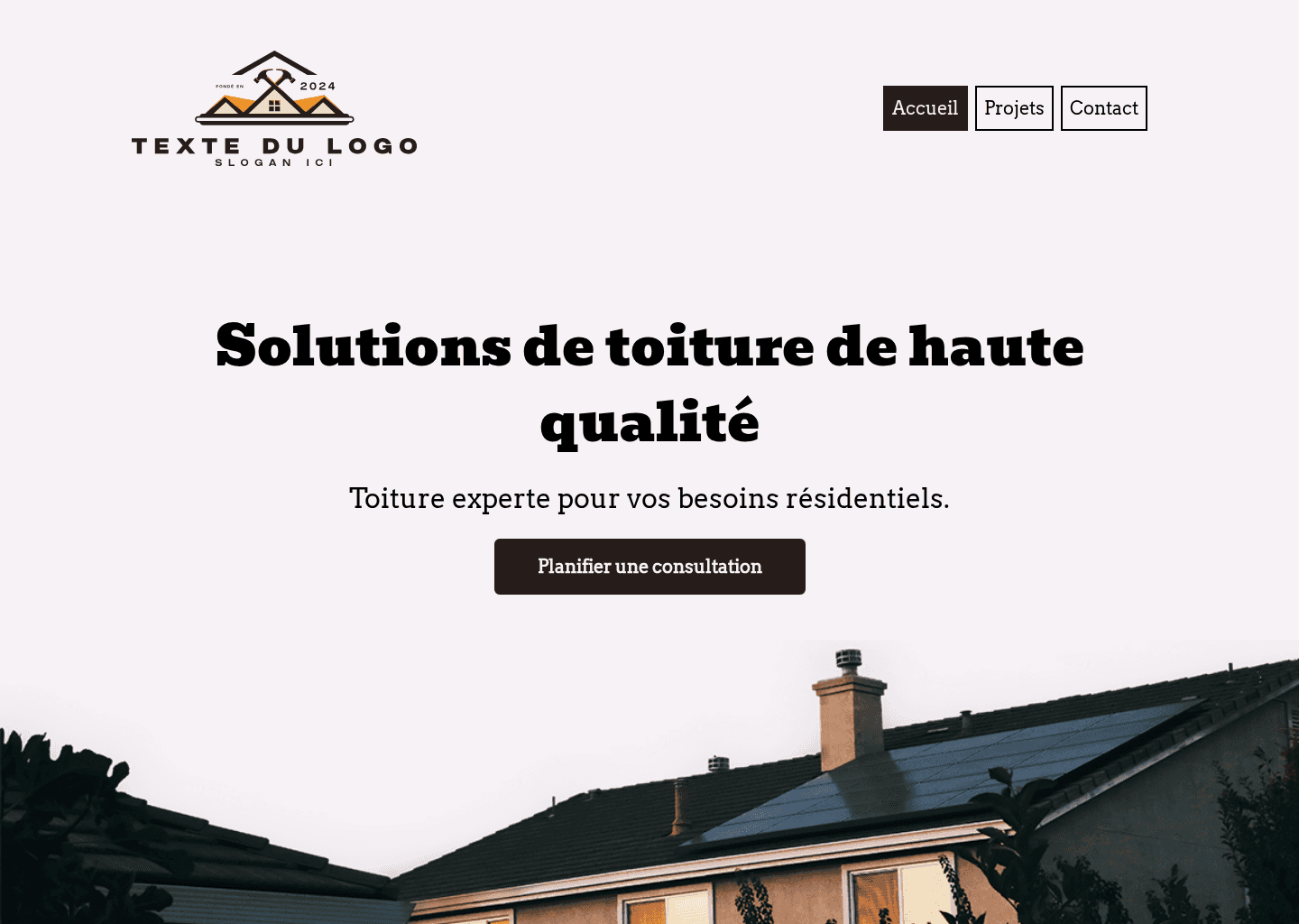 Solutions de toiture résidentielle Website Preview