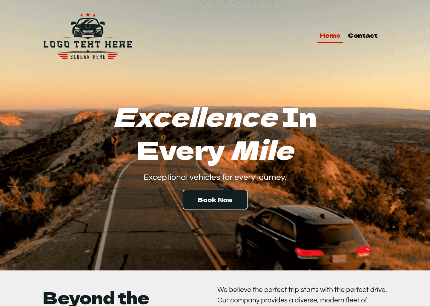 Rental Car Company Website Preview