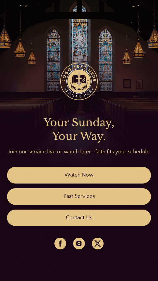 Online Church Worship Link in Bio Preview