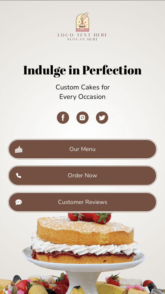 Confectionary Cake Shop Bio link template