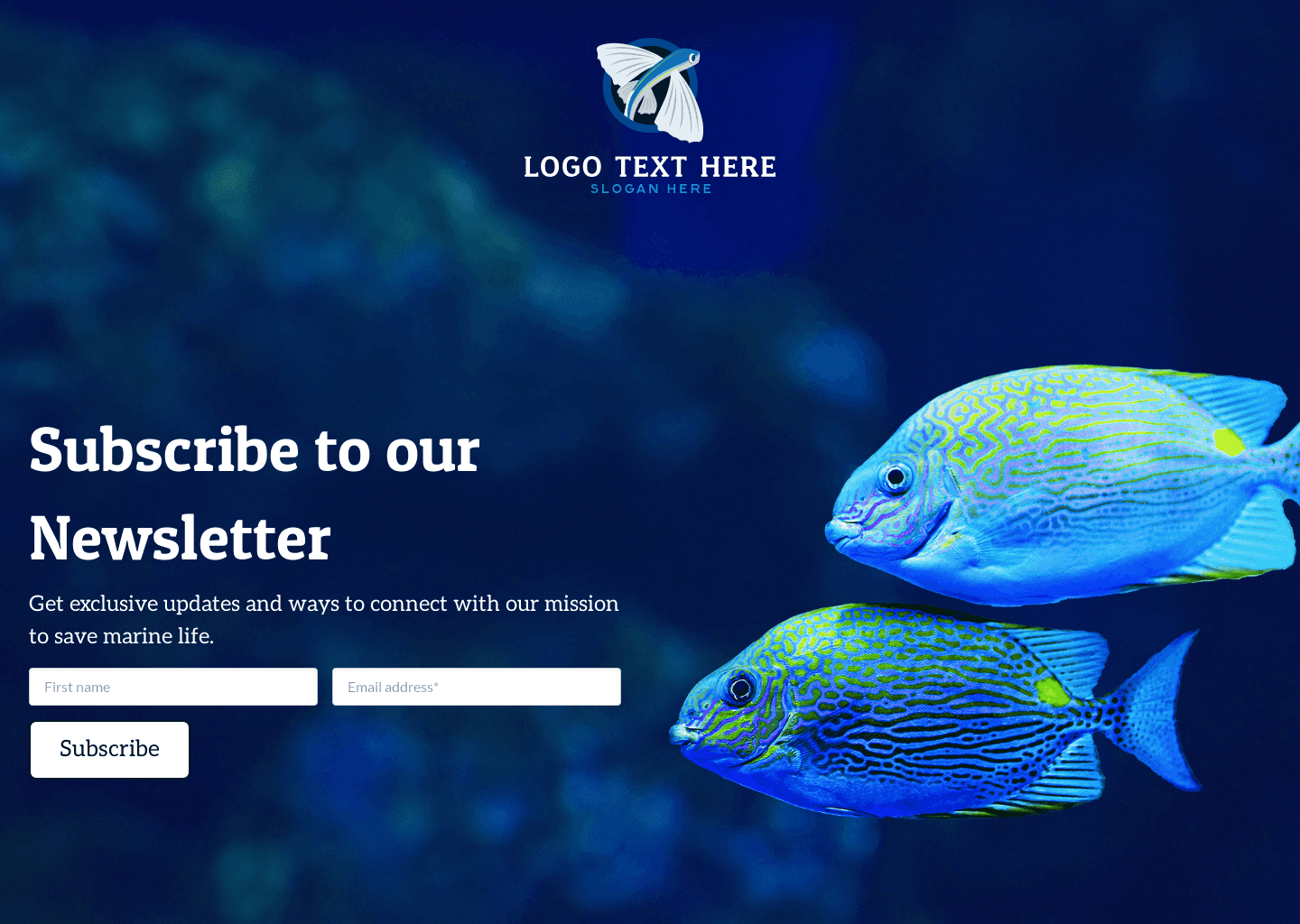 Marine Conservation Newsletter Website Preview