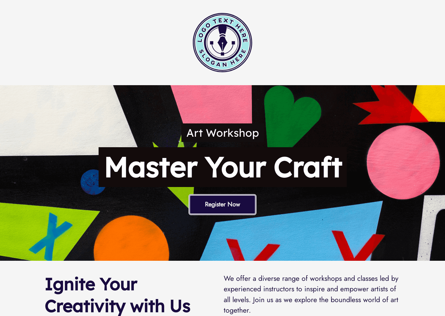Art School Workshop Website Preview