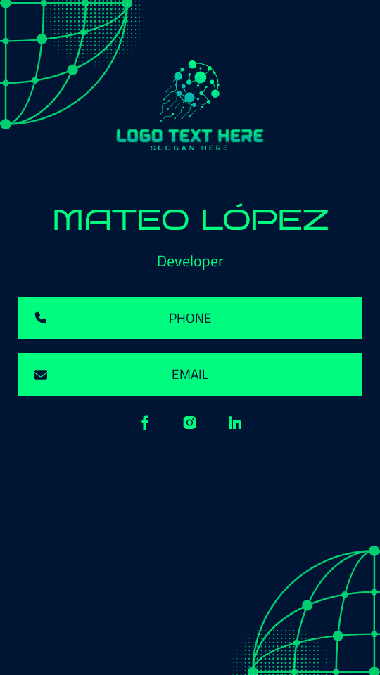 AI Tech Developer Digital Business Card Preview