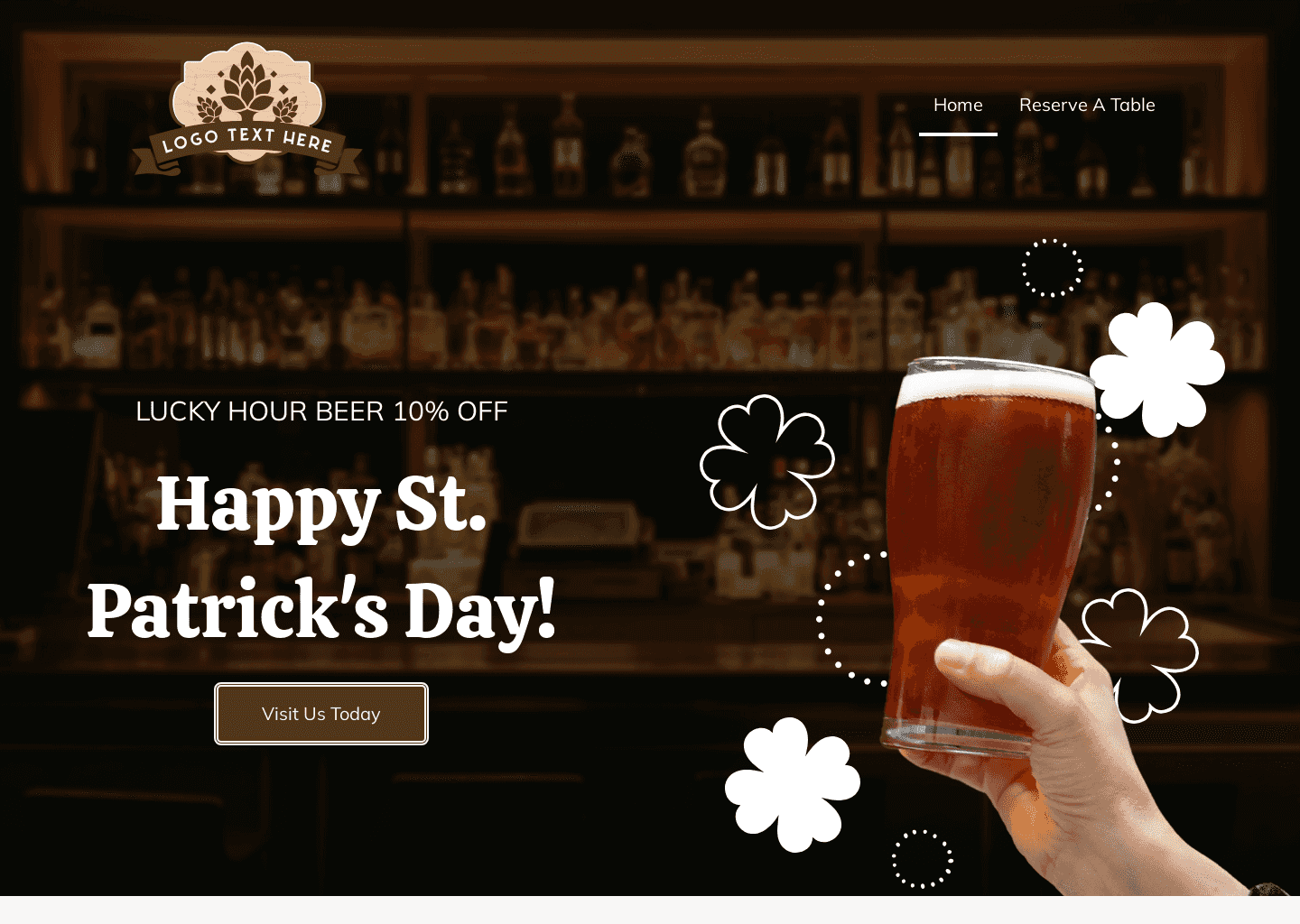 Saint Patrick Bar Website Preview