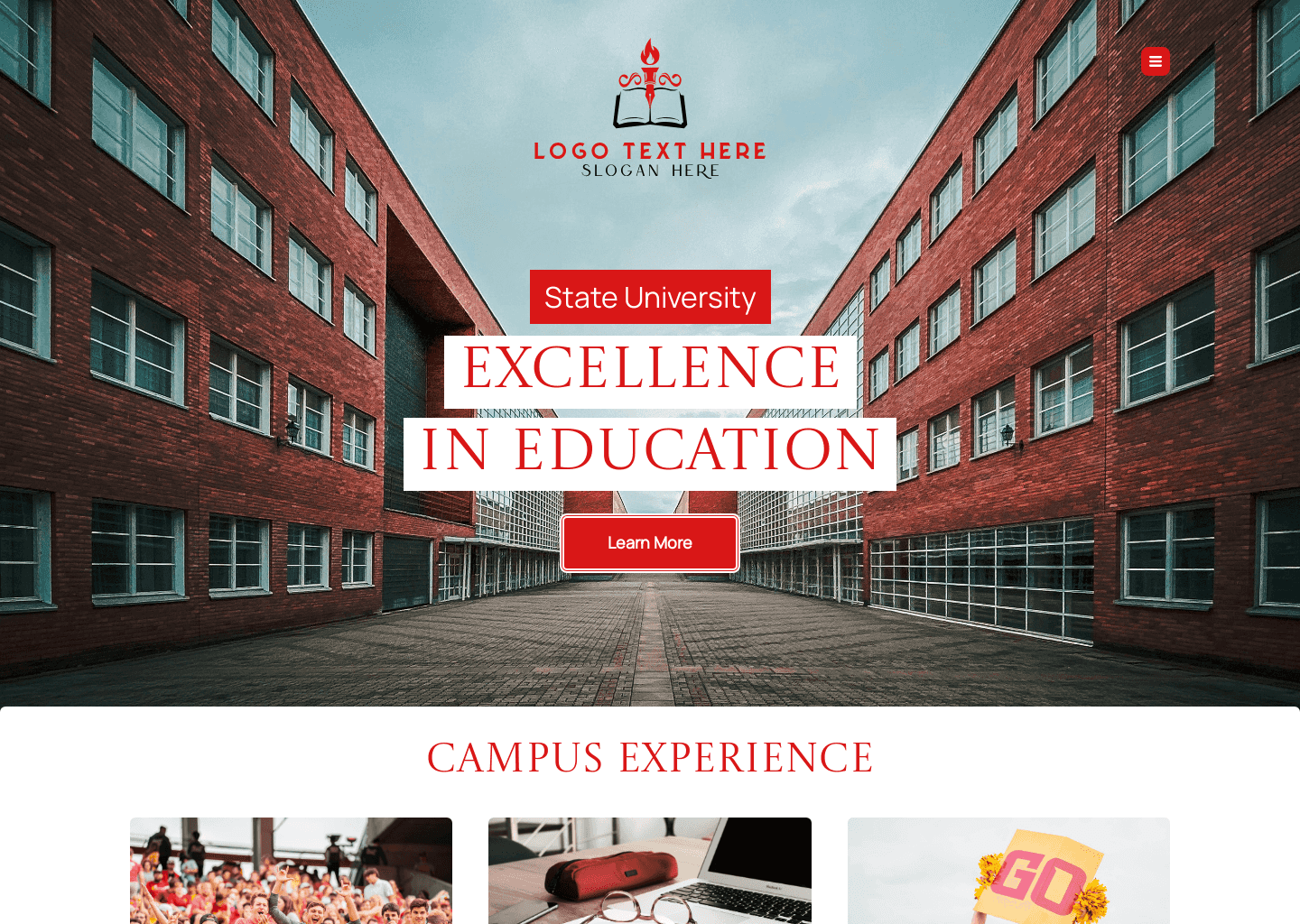 State University Education Website Preview