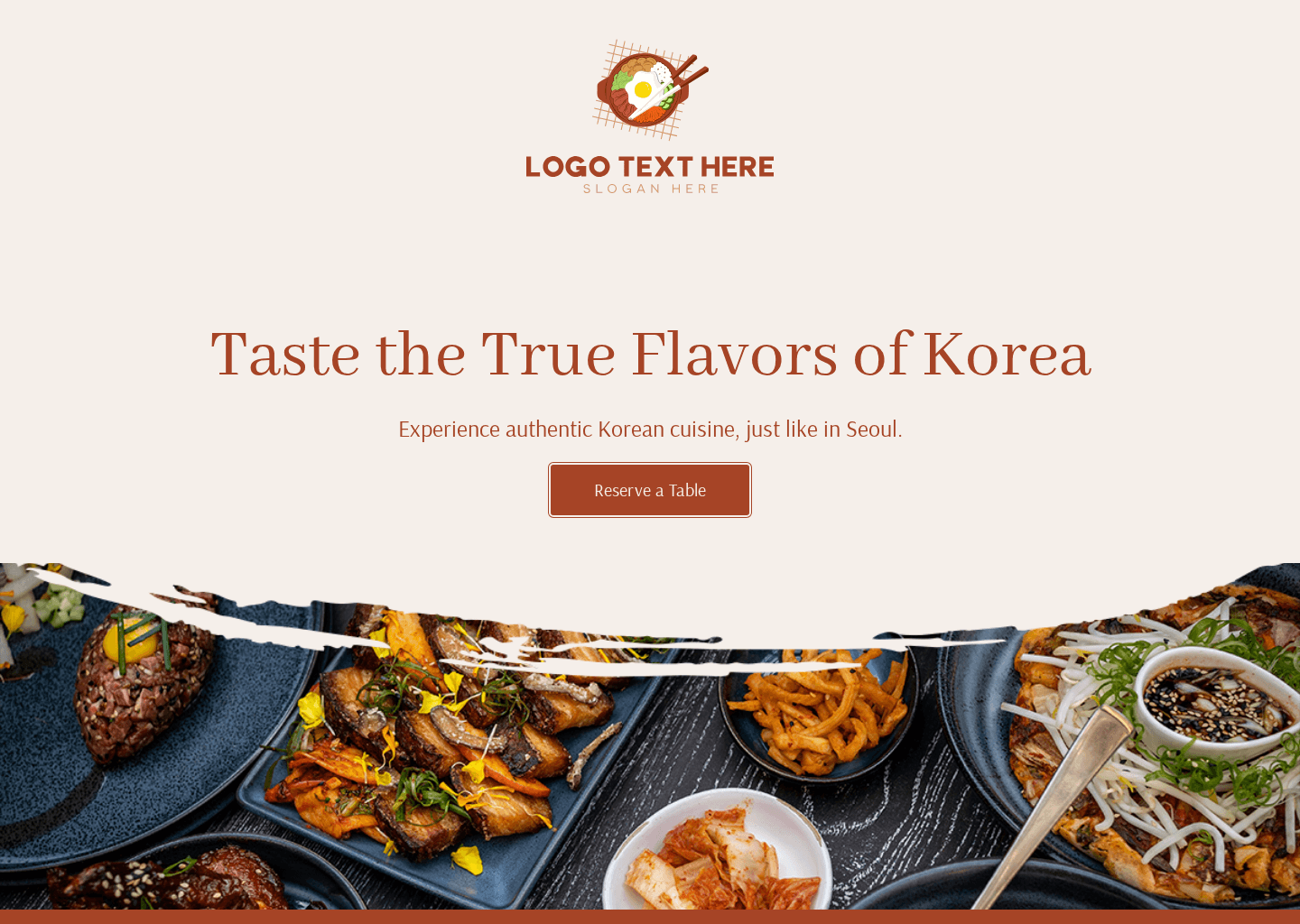 Korean Cuisine Restaurant Website Preview