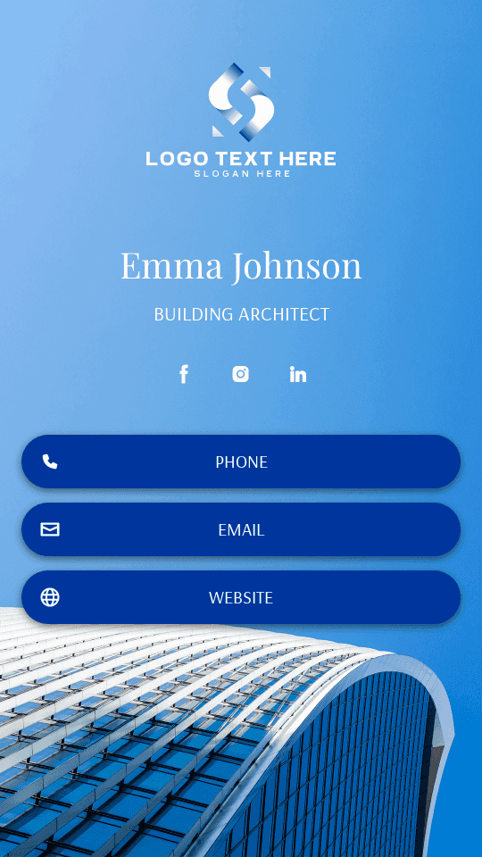 Commercial Building Architect Digital Business Card Preview