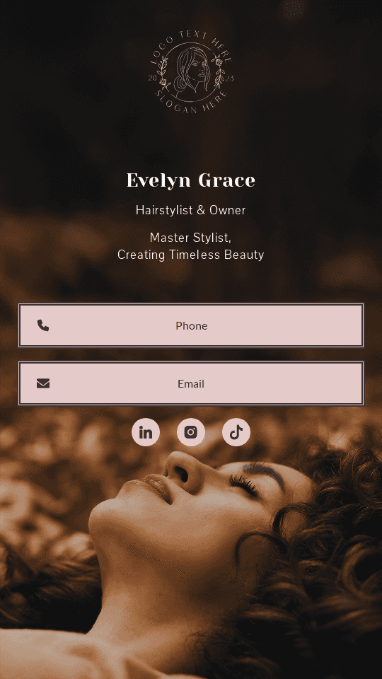 Professional Hairstylist Digital Business Card Preview