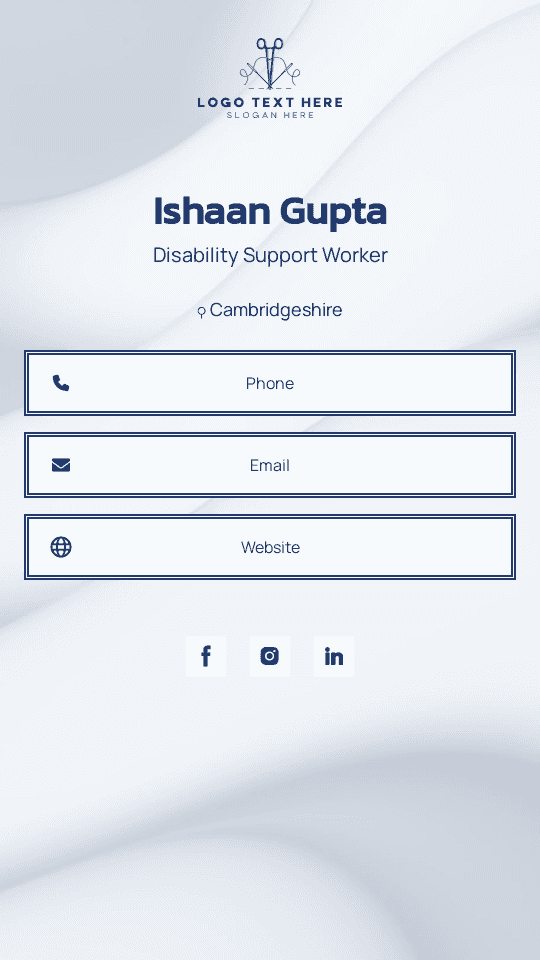 Medical Disability Nurse Digital Business Card