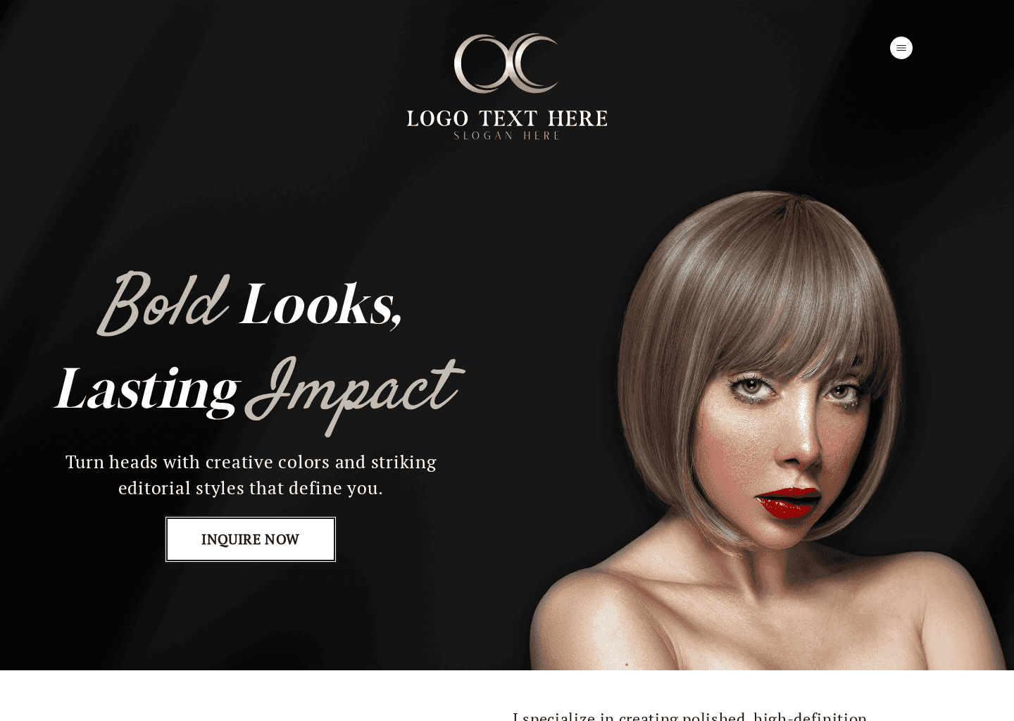 Glamour Makeup Studio Website Preview