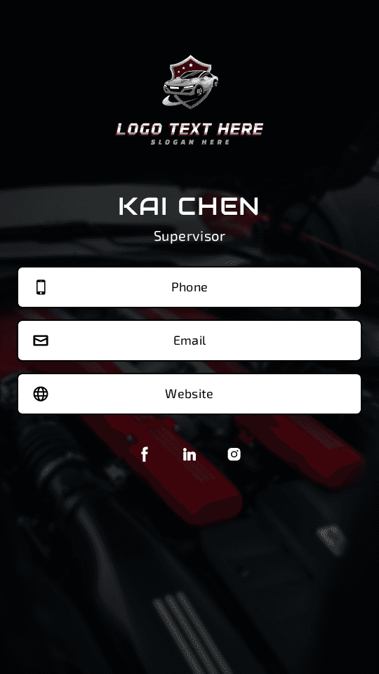 Automotive Parts Supervisor Digital Business Card Preview