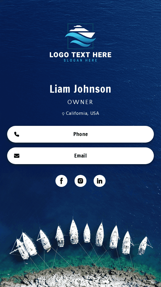 Boat Detailing Owner Digital Business Card Preview