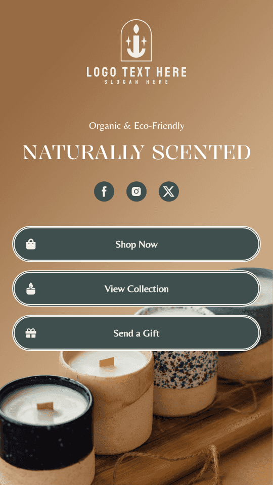 Naturally Scented Candles Link in Bio Preview