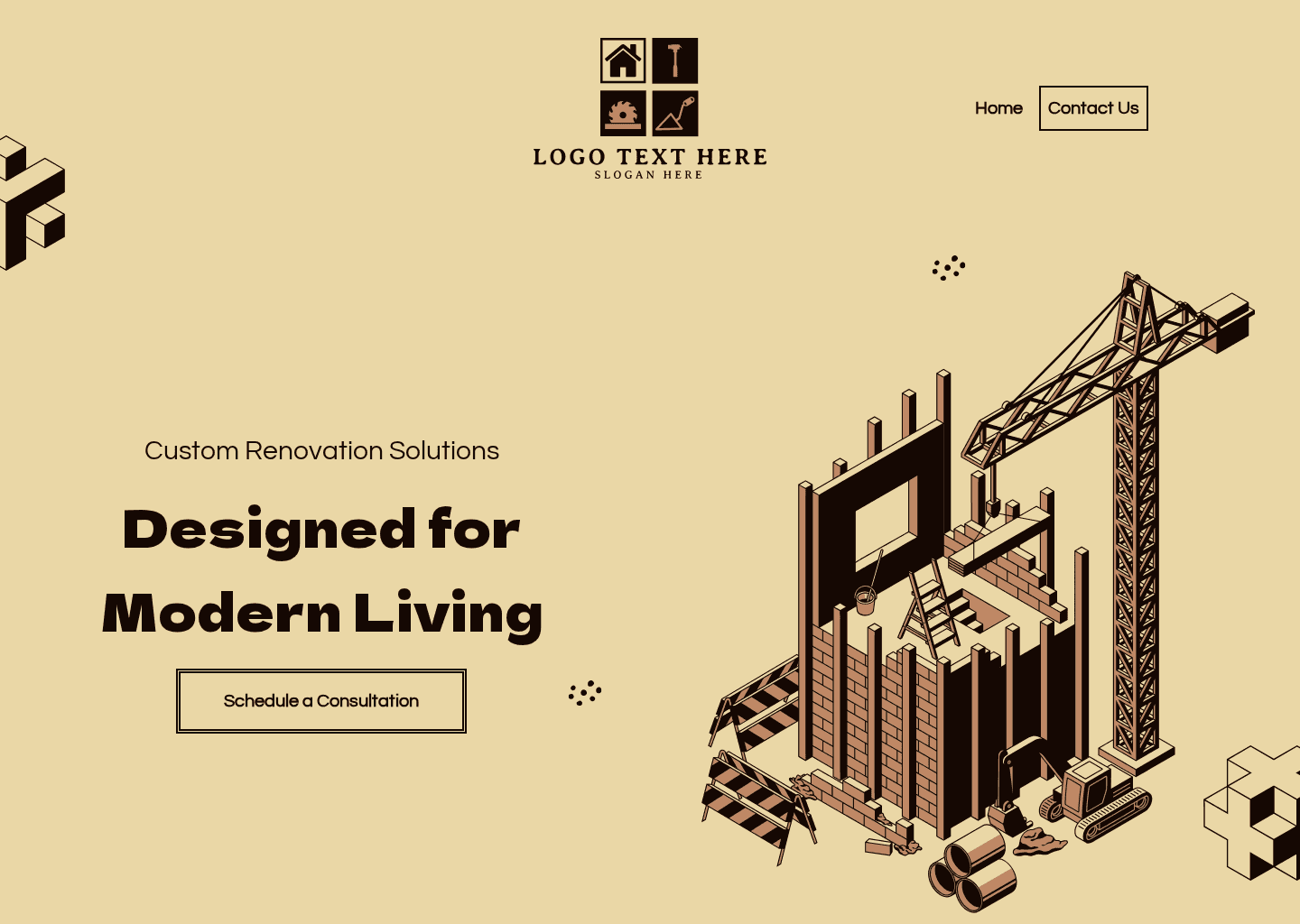 Construction Home Renovations Website Preview