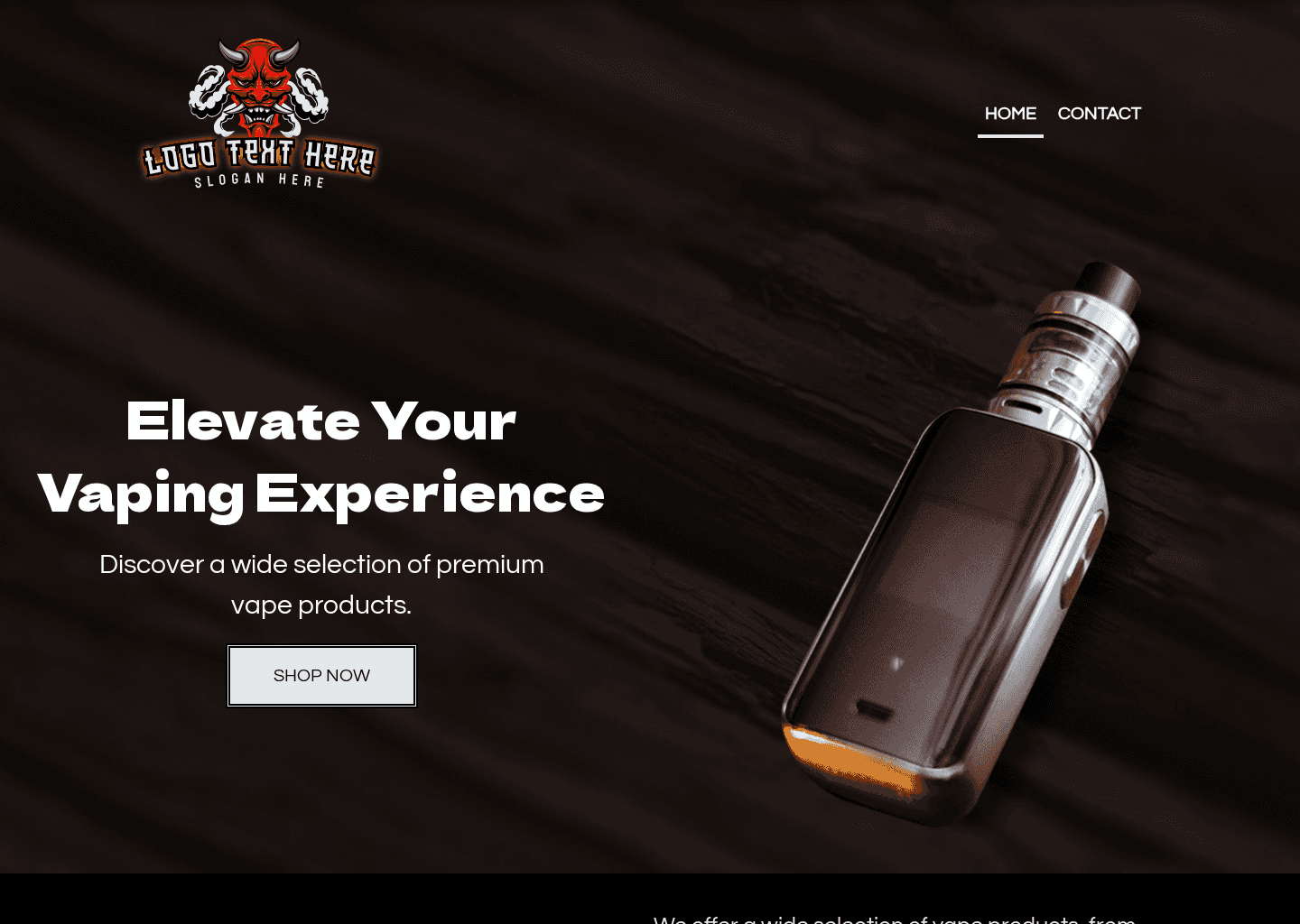 Vape Device Shop Website Preview