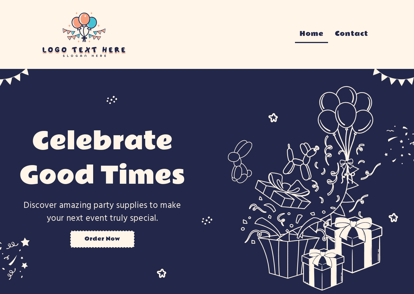 Event Party Supplies Website Preview