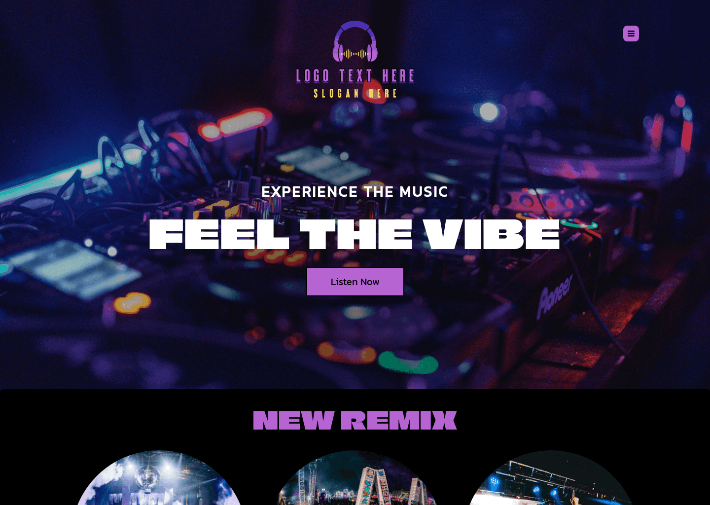 Professional Music DJ Website Preview