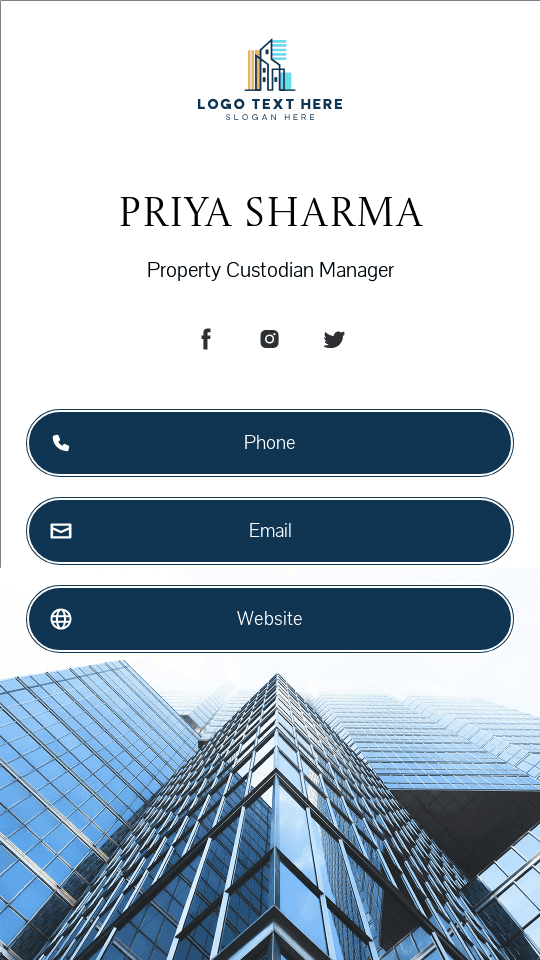 Property Custodian Manager Digital Business Card