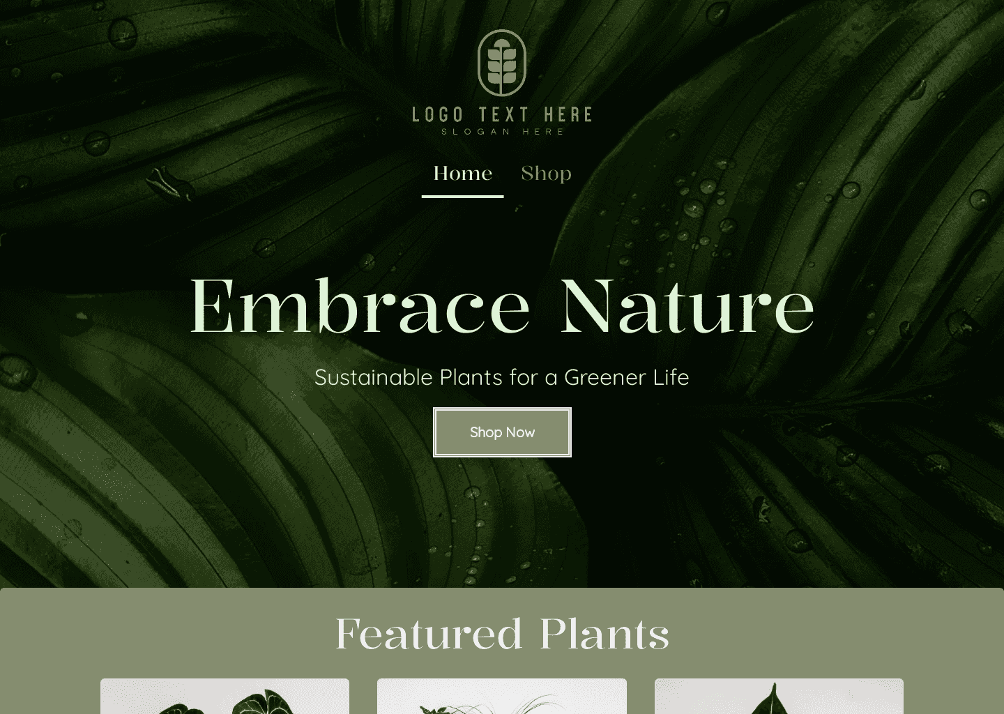 House Plant Shop Website Preview