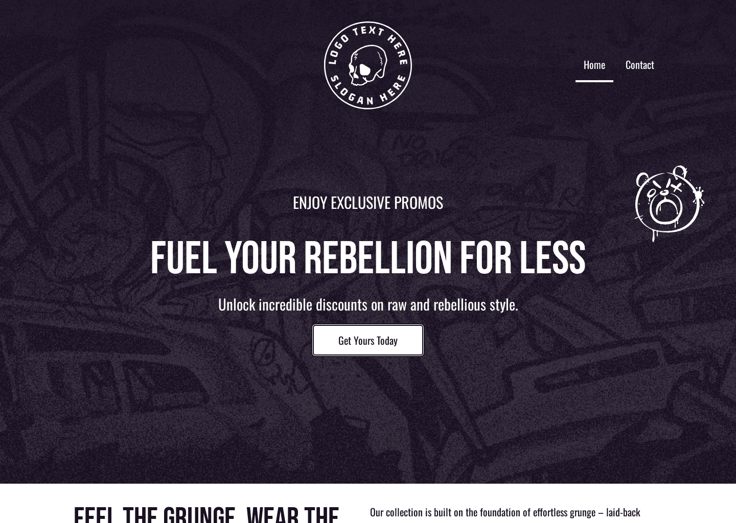 Grunge Attire Sale Website Preview