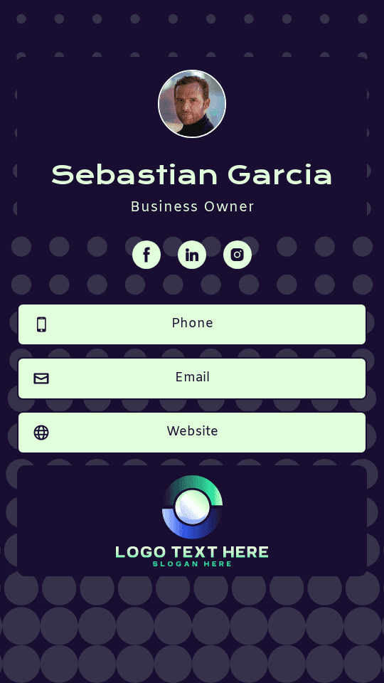 Generic Business Owner Digital Business Card Preview