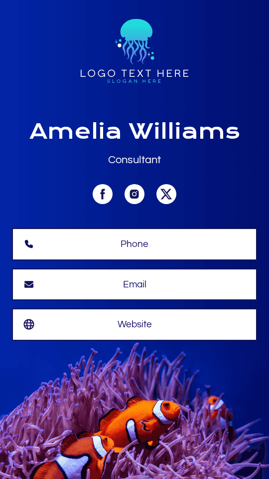 Marine Biology Consultant Digital Business Card Preview