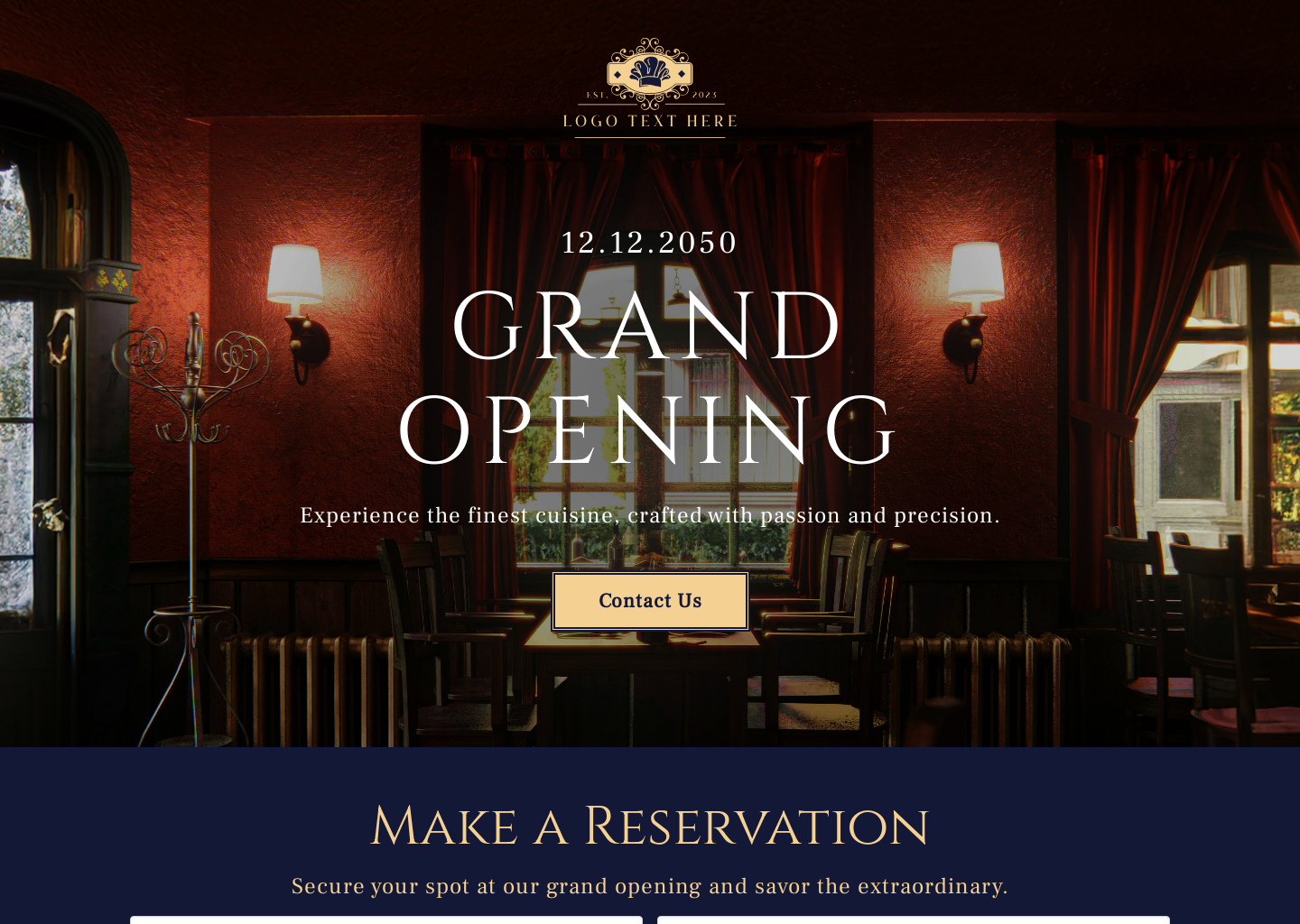 Restaurant Grand Opening Website Builder Image Preview