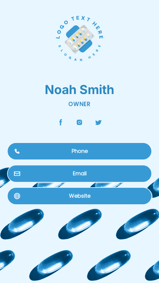 Medicine Drugstore Owner Digital Business Card